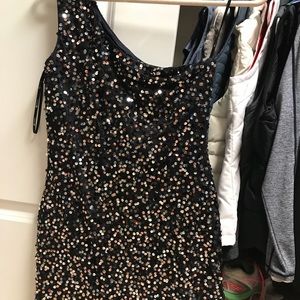 One-shoulder sequin mini dress